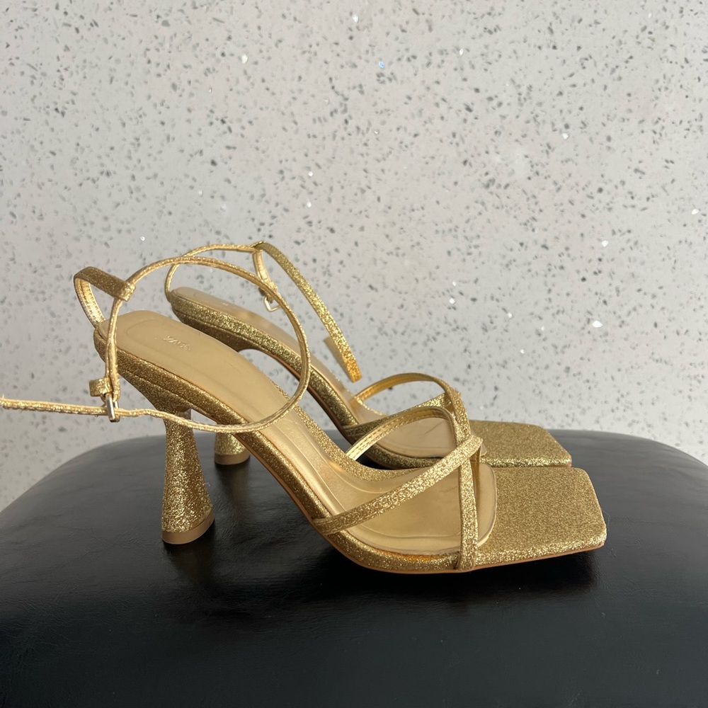 Zara gold sandals